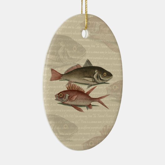 Vissers met roodbaars keramisch ornament (Rechts)