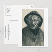 Vissers met Sou'wester, hoofd, Vincent van Gogh Briefkaart (Voorkant / Achterkant)