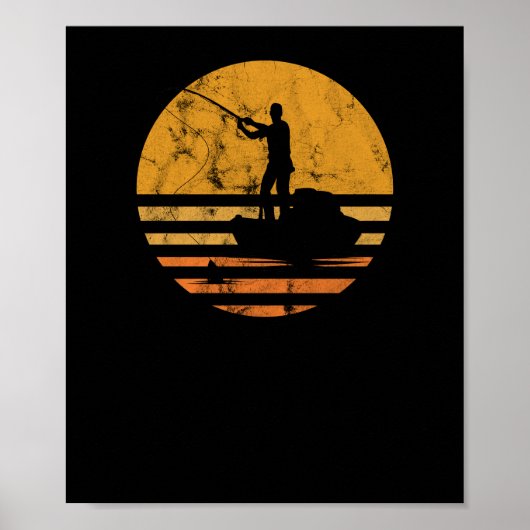 Vissers met vlag op grote schaal vissen poster (Voorkant)