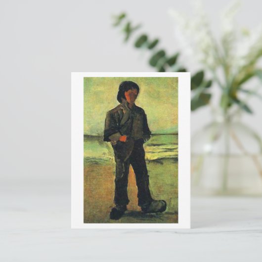 Vissers op de Beach, Vincent van Gogh Briefkaart (Staand voorkant)