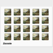 Vissers op de kust vierkante sticker (Vel)