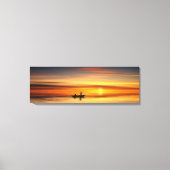 Vissers op het meer van de prachtige zonsondergang canvas afdruk (Voorkant)