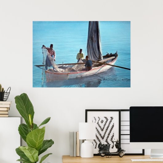 Vissers op het Zee van Galilea Poster (Thuiskantoor)