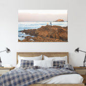 Vissers op Rocky Shoreline bij zonsopgang Canvas Afdruk (Insitu (Slaapkamer))