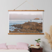 Vissers op rotsachtige kust hangend wandkleed (Slaapkamer)