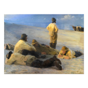 Vissers op Skagen Beach door Peder Severin Kroyer Foto Afdruk