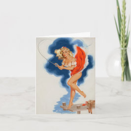 Vissers Pin-up, Vintage Pin-up Verjaardag Kaart