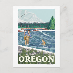 Vissers — Poster voor het reizen met Vintage Briefkaart