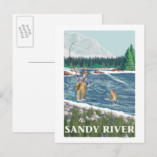 Vissers - Sandy River, Oregon Briefkaart (Voorkant / Achterkant)