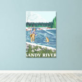 Vissers - Sandy River, Oregon Canvas Afdruk (Insitu (Houten vloer))