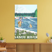 Vissers - Sandy River, Oregon Canvas Afdruk (Insitu (Woonkamer))