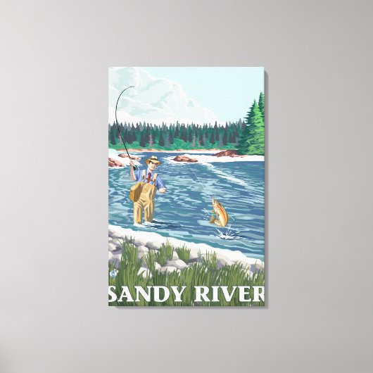 Vissers - Sandy River, Oregon Canvas Afdruk (Voorkant)