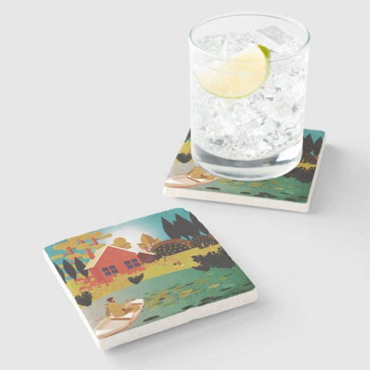 Vissers Stenen Onderzetter (Zijkant)