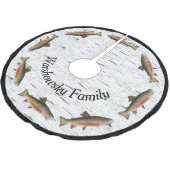 Vissers van de Rustic Aspen Bark Trout Kerstboom Rok (Gekanteld)