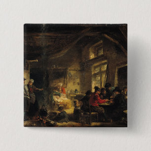 Vissers van het eiland Marken Vierkante Button 5,1 Cm