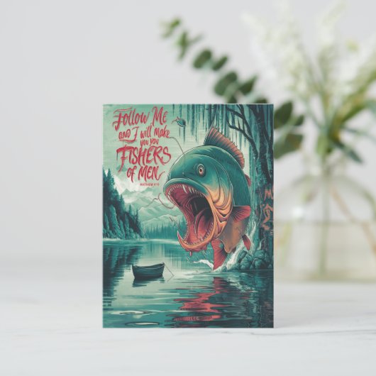 Vissers van Mannen Lake Scene Briefkaart (Staand voorkant)