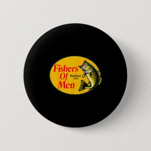 Vissers Van Mensen Mattheüs 4_19 Christelijke Vis Ronde Button 5,7 Cm