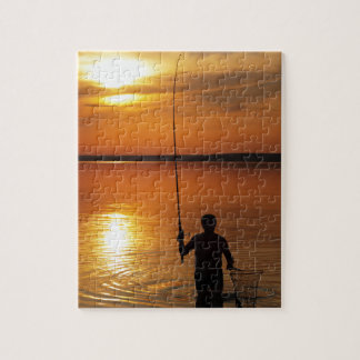 Vissers vangen vis door te draaien legpuzzel