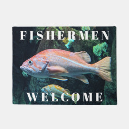 Vissers verwelkomen kleurrijke Rockfish-foto Deurmat