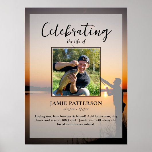 Vissers Viering van het Leven Foto Rouwdienst Poster (Voorkant)