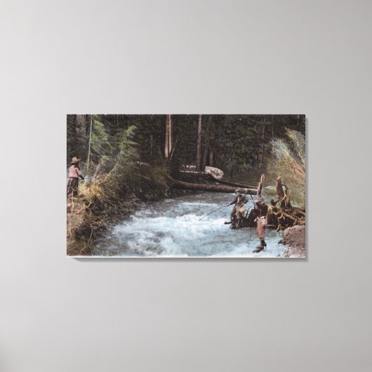 Vissers Visten op Commonwealth Creek Canvas Afdruk (Voorkant)