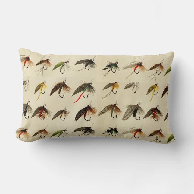 Vissers vliegen forel vliegen Waterverf Kussen (Voorkant)