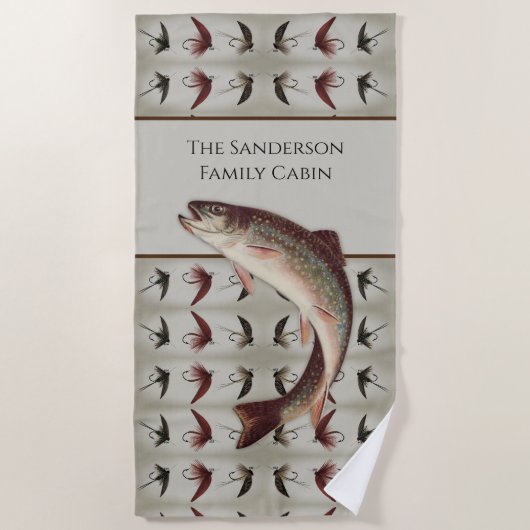 Vissers vliegen vliegende vliegen regenboogforel R Strandlaken (Voorkant)