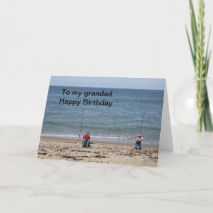 Vissers voor mijn grootvader Happy Birthday Card Kaart