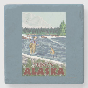 Vissers - Yukon, Alaska Stenen Onderzetter