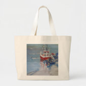 Vissers zalmvis grote tote bag (Voorkant)
