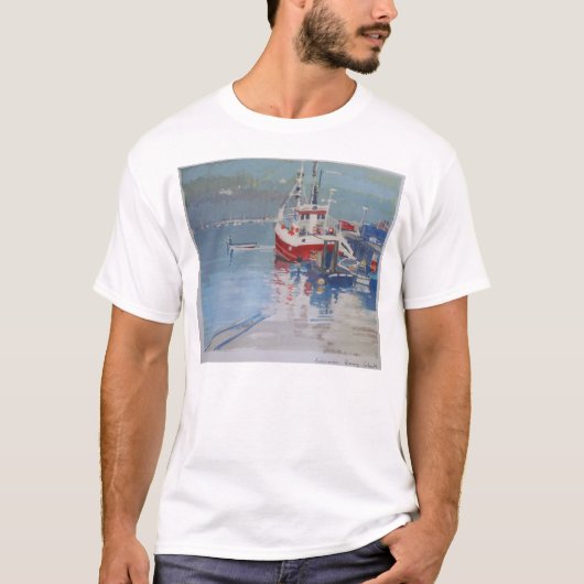 Vissers zalmvis t-shirt (Voorkant)