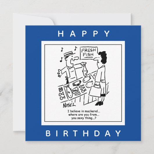 Vissers zingen over makreel-Cartoon Kaart (Voorkant)