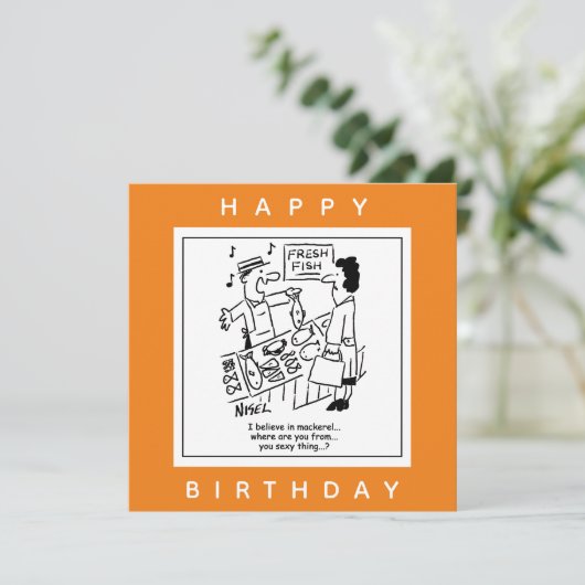 Vissers zingen over makreel-Cartoon Kaart (Staand voorkant)