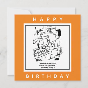 Vissers zingen over makreel-Cartoon Kaart