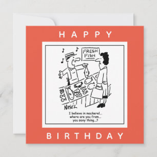 Vissers zingen over makreel-Cartoon Kaart