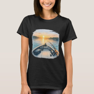 Vissersboot bij zonsondergang – Rustige Natuur Vis T-shirt