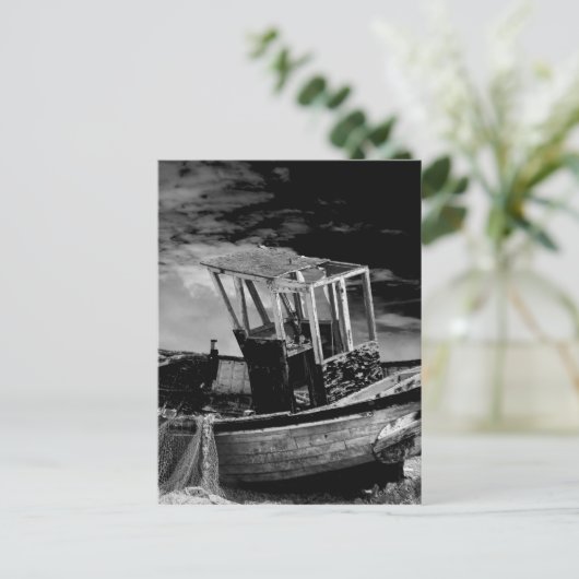  vissersboot. briefkaart (Staand voorkant)