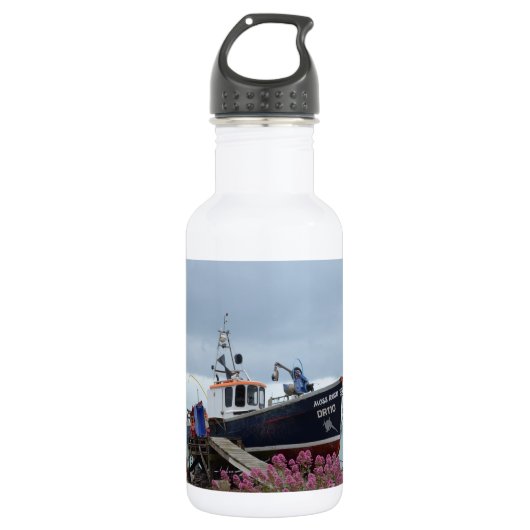 Vissersboot Moss Rose Waterfles (Voorkant)