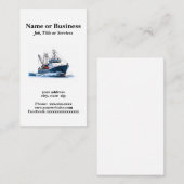 Vissersboot op diep zee visitekaartje (Voorkant / Achterkant)
