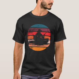 Vissersboot Vintage Zonsondergang T-shirt
