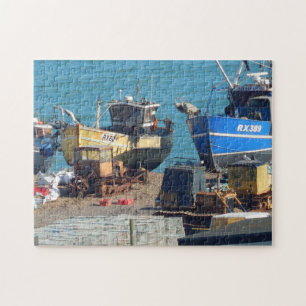 Vissersboten bij Hastings Sussex Legpuzzel