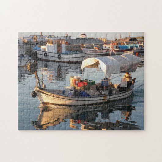 Vissersboten Cyprus. Legpuzzel (Horizontaal)
