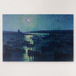 Vissersboten in het maanlicht (Camaret, Frankrijk) Legpuzzel
