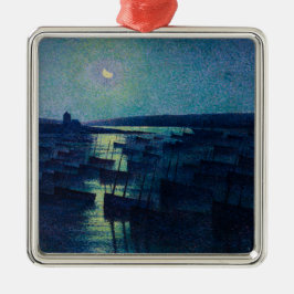 Vissersboten in het maanlicht (Camaret, Frankrijk) Metalen Ornament
