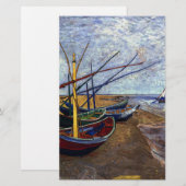 Vissersboten op het strand briefpapier (Voorkant / Achterkant)