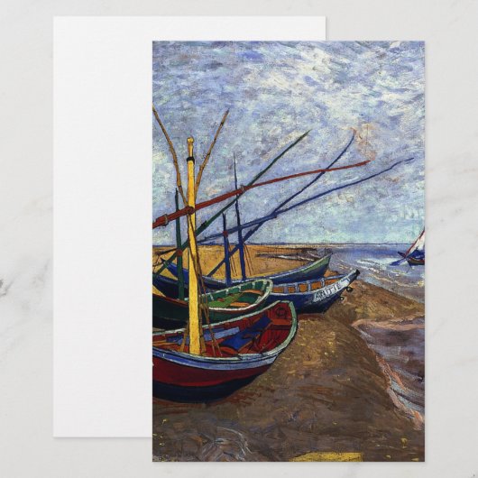 Vissersboten op het strand briefpapier (Voorkant / Achterkant)