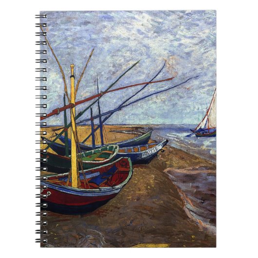 Vissersboten op het strand notitieboek (Voorkant)