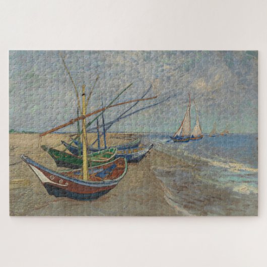 Vissersboten op het strand van Les Saintes-Maries  Legpuzzel (Horizontaal)