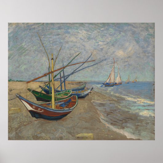 Vissersboten op het strand van Les Saintes-Maries Poster (Voorkant)