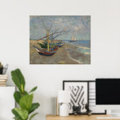 Vissersboten op het strand van Les Saintes-Maries Poster (Thuiskantoor)